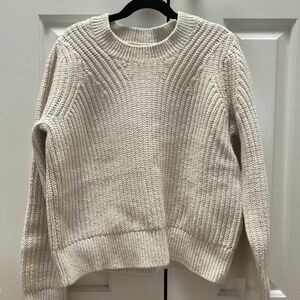 Cropped White Chunky Knit BR Sweater XS